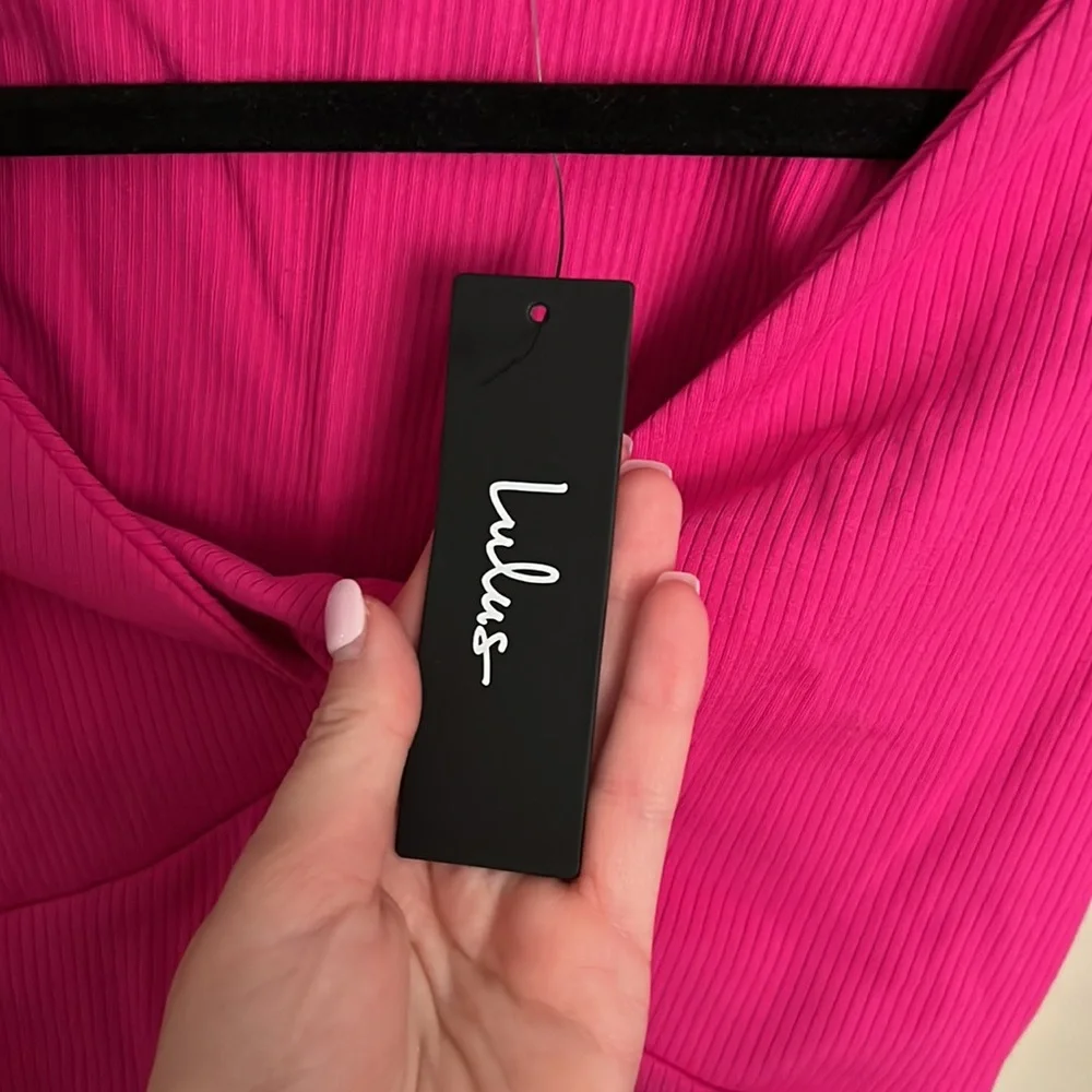 Always Trending Hot Pink Ribbed Twist Front Long Sleeve Top - Picture 4 of 6